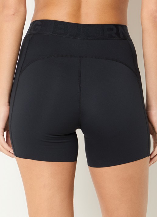Björn Borg Mid waist slim fit shorts met logoband - achterkant 3 zwart