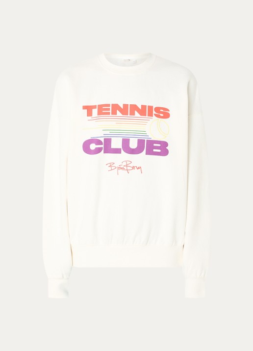 Björn Borg Oversized sweater met print - voorkant 3 gebroken wit