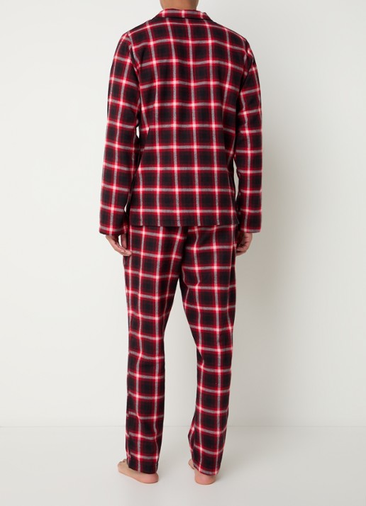 Björn Borg Pyjamaset met ruitdessin en borstzak - achterkant 3 rood