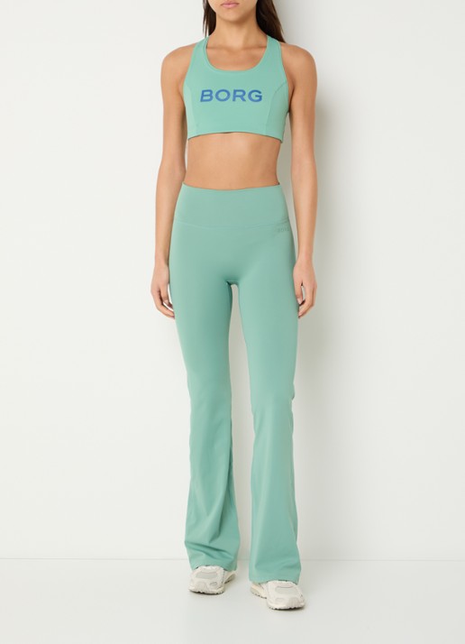 Björn Borg Sport bh met medium support en logo - voorkant 2 groen