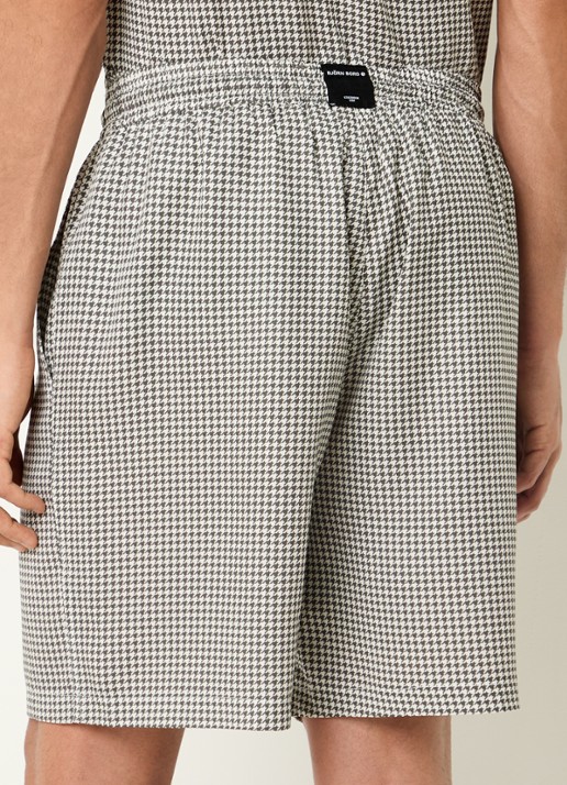 Björn Borg Straight fit korte broek met pied-de-poule dessin - achterkant 4 mosgroen