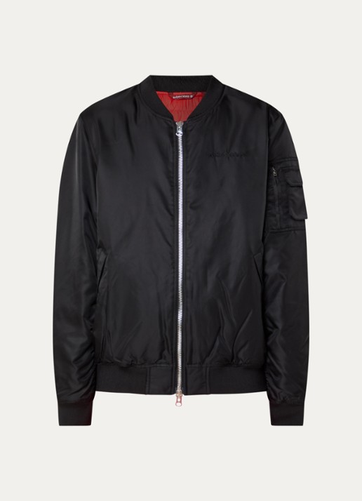 Björn Borg Studio bomberjack met logoborduring - voorkant zwart