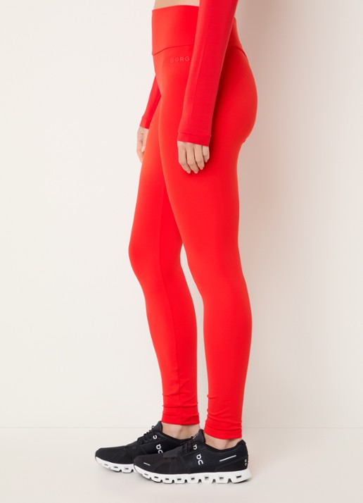 Björn Borg Studio high waist skinny fit trainigslegging met 3D logo - detail 2 rood