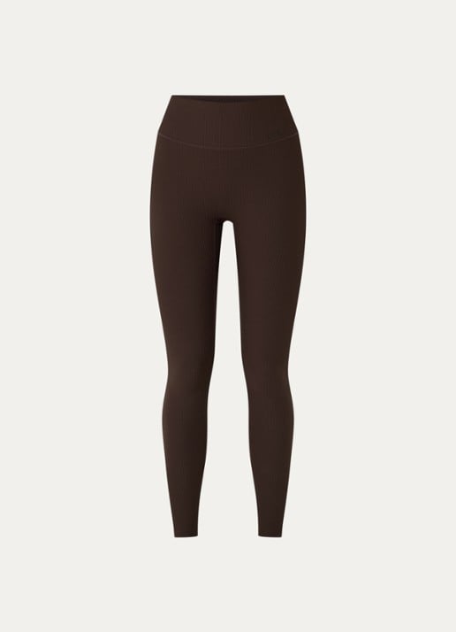 Björn Borg Studio high waist skinny fit trainingslegging met ribstructuur - voorkant 4 bruin