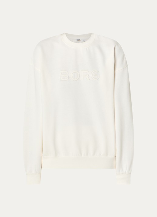 Björn Borg Studio Oversized sweater met logo - voorkant 3 ivoor
