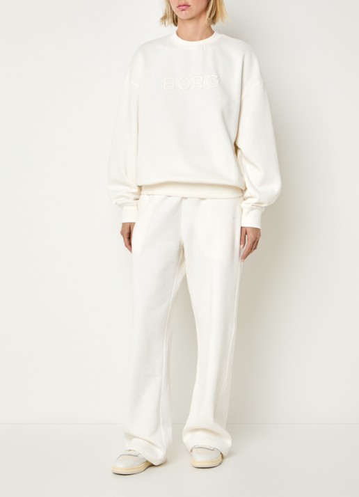 Björn Borg Studio Oversized sweater met logo - voorkant 4 ivoor
