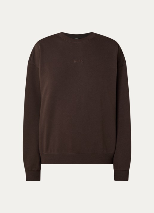 Björn Borg Studio Oversized sweater met logo - voorkant 3 bruin