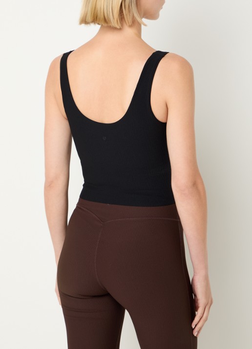 Björn Borg Studio sport bh met ribstructuur en medium support - achterkant zwart