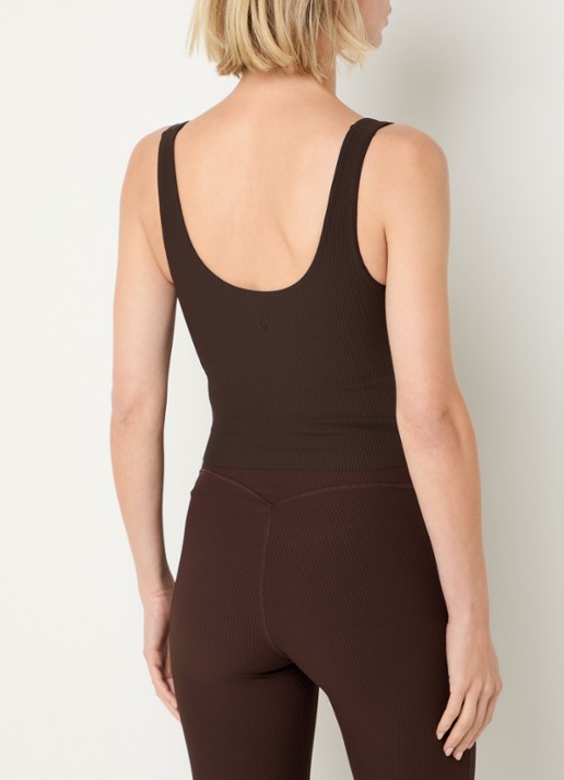 Björn Borg Studio sport bh met ribstructuur en medium support - achterkant 4 bruin