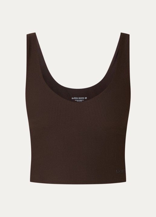 Björn Borg Studio sport bh met ribstructuur en medium support - voorkant 2 bruin