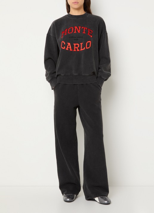 Björn Borg Studio sweater met logoborduring - voorkant 3 antraciet