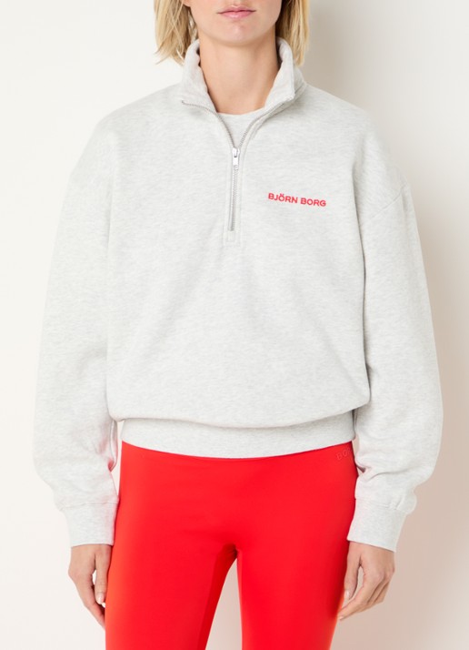 Björn Borg Sweater met halve rits - achterkant 3 grijsmele