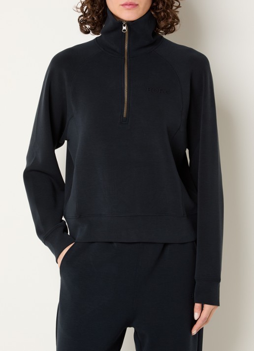 Björn Borg Sweater met logo en halve rits