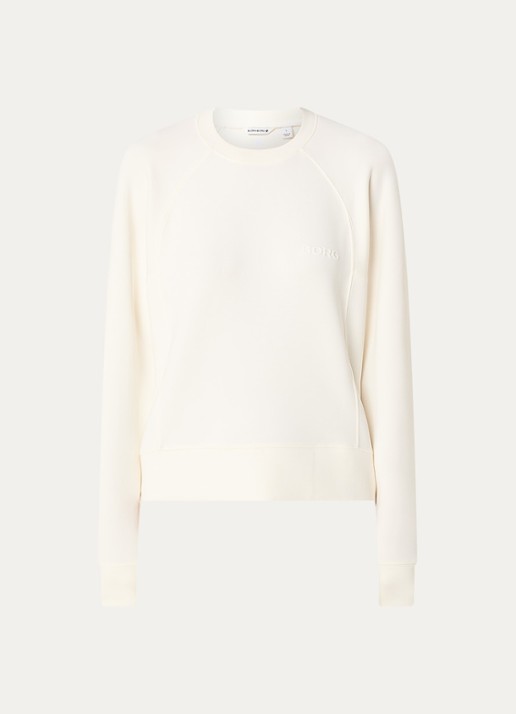 Björn Borg Sweater met logo - voorkant creme