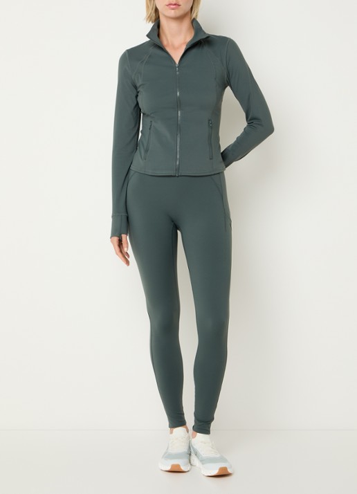 Björn Borg Sweatvest met logo en ritszakken - voorkant 2 groen