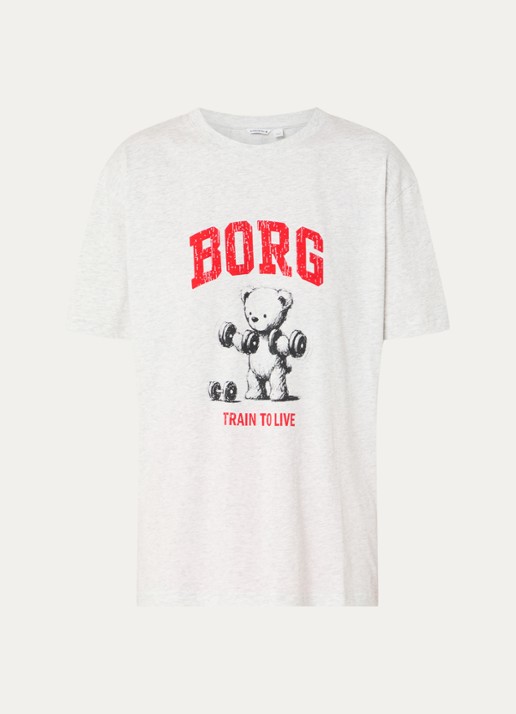 Björn Borg T-shirt met logo - voorkant 2 grijsmele