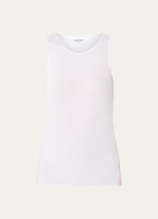 Björn Borg Tanktop met logo- en backprint - voorkant 2 wit