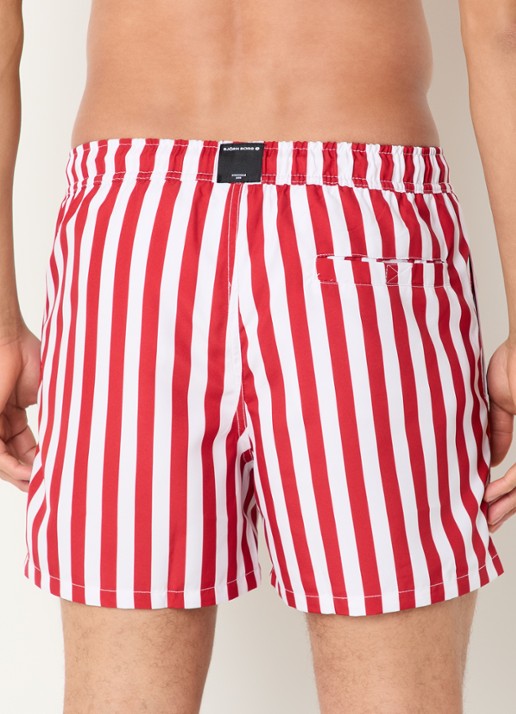 Björn Borg Zwemshort met print - achterkant 4 donkerrood