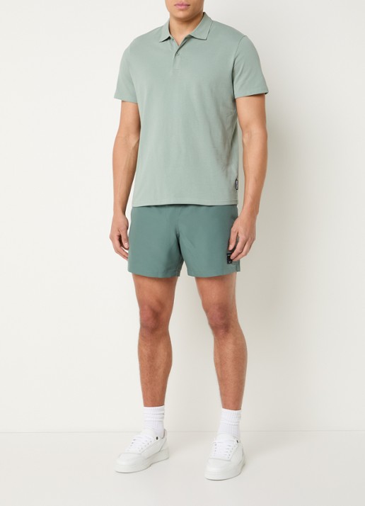 Björn Borg Zwemshorts met elastische band en logo - voorkant 2 olijfgroen