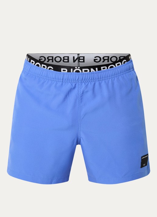 Björn Borg Zwemshorts met elastische band en logo - voorkant blauw