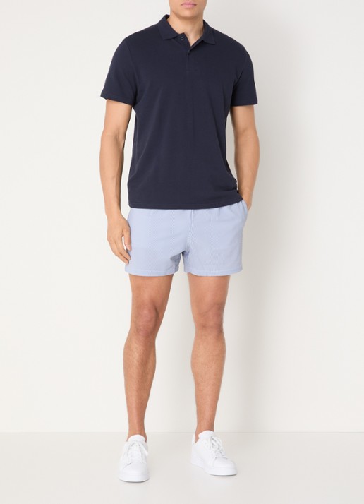 Björn Borg Zwemshorts met streepprint - voorkant 3 donkerblauw