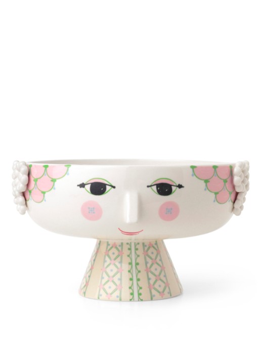 Bjørn Wiinblad Eva schaal 24 cm  - voorkant 7 roze