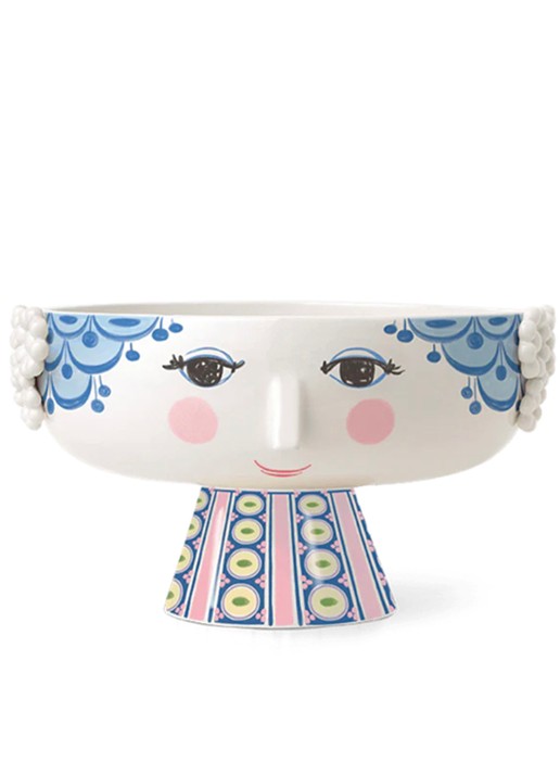 Bjørn Wiinblad Eva schaal 24 cm  - voorkant 2 blauw
