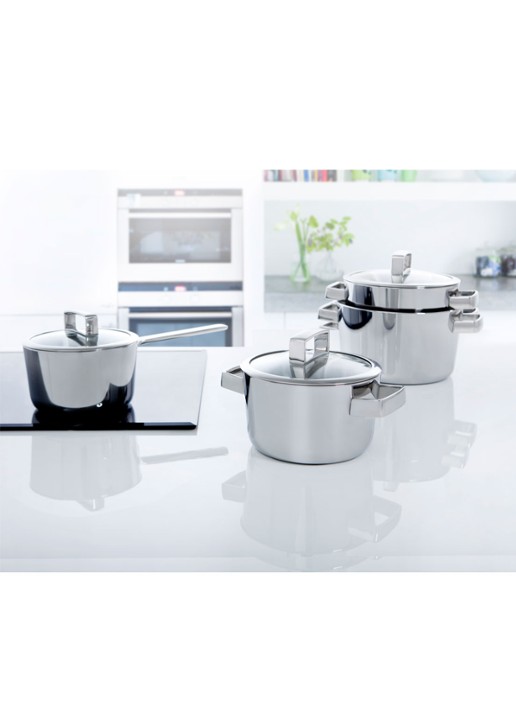 BK Conical Deluxe pannenset 4-delig - voorkant 2 zilver