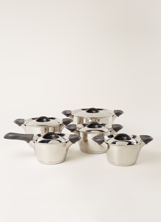 BK Q-Linair Classic pannenset 5-delig - voorkant 2 zilver