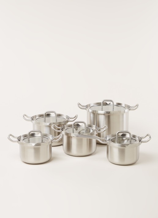BK Q-Linair Master Glas pannenset 5-delig - voorkant 2 zilver