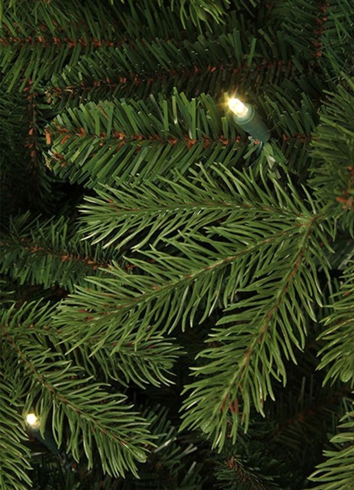 Black box Brampton kunstkerstboom met LED verlichting 215 cm - achterkant 2 donkergroen