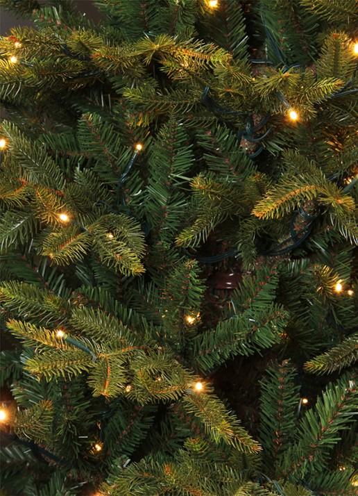 Black box Frasier kunstkerstboom met LED verlichting 215 cm - achterkant groen