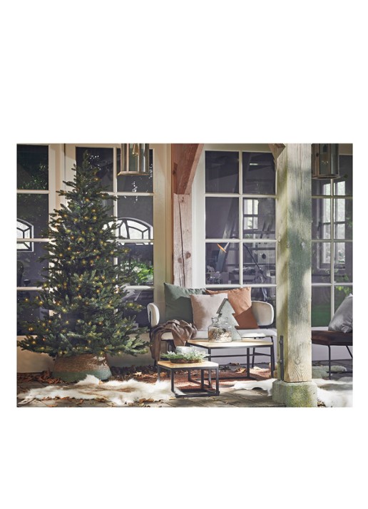 Black box Macallan kunstkerstboom met LED verlichting 215 cm - detail 2 groen