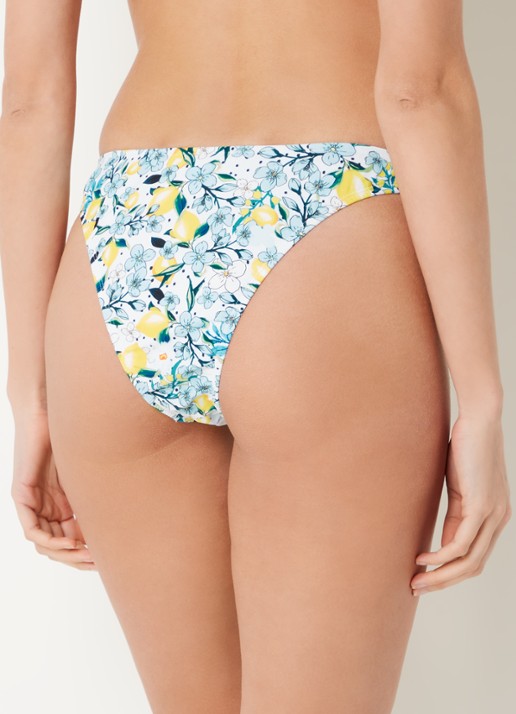 Blackbough Swim Misha bikinislip met bloemenprint - achterkant lichtblauw