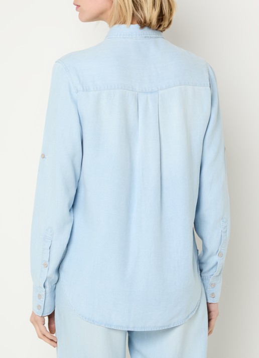 BLLMR Bodi blouse met borstzak - achterkant 3 lichtblauw