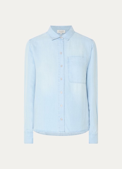 BLLMR Bodi blouse met borstzak - voorkant lichtblauw