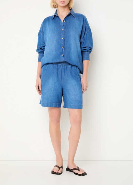 BLLMR Dado blouse in linnenblend - voorkant 3 indigo