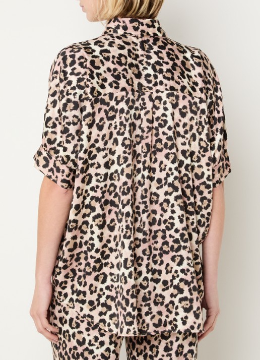 BLLMR Marina blouse met panterprint - achterkant lichtbruin
