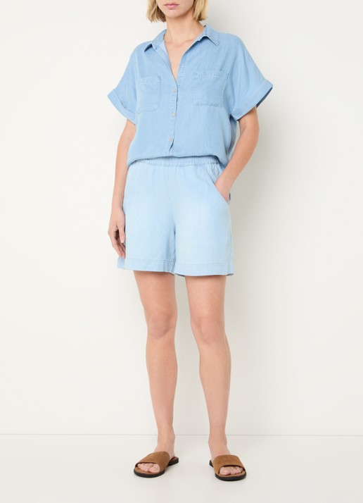 BLLMR Mia blouse met borstzakken - voorkant 2 indigo