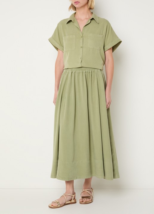 BLLMR Mia blouse met borstzakken - voorkant 2 lindegroen