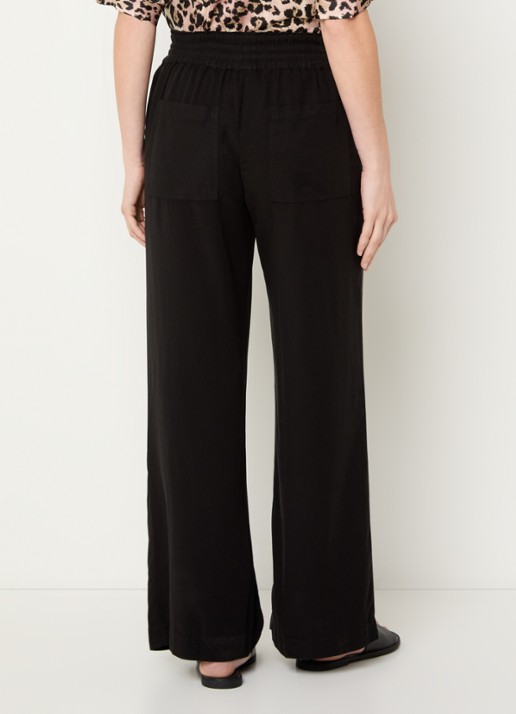 BLLMR Stella high waist straight fit pantalon met opgestikte zakken - achterkant 4 zwart