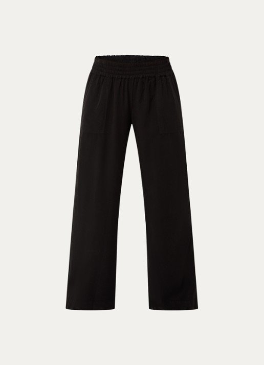 BLLMR Stella high waist straight fit pantalon met opgestikte zakken - voorkant zwart