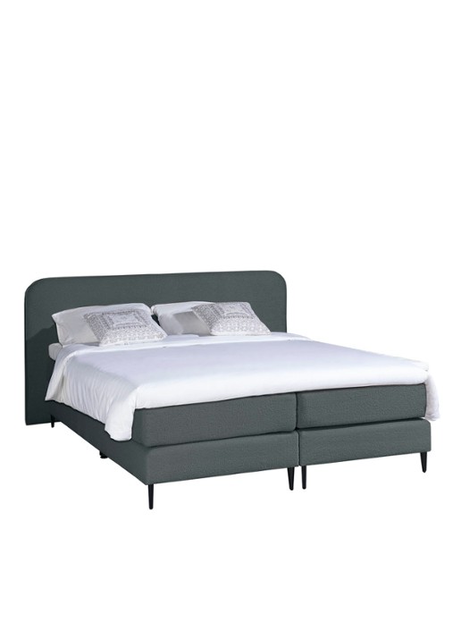 Bloemendaal Treviso boxspring combinatie inclusief matras en topper    - voorkant 2 antraciet