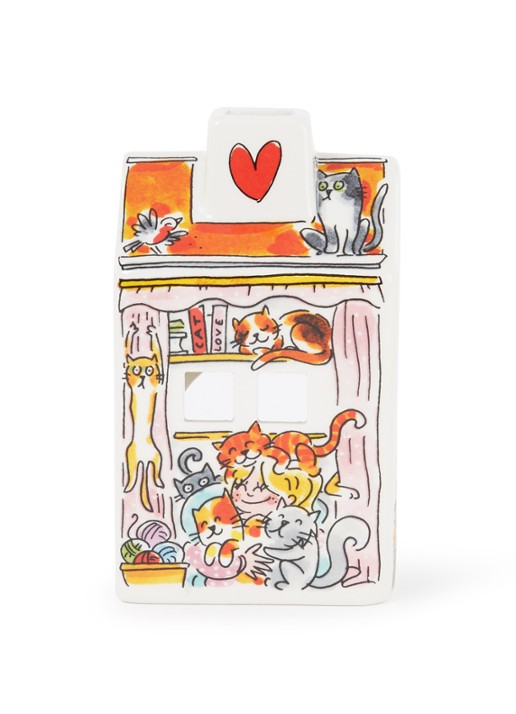 Blond Amsterdam Cat Lover waxinelichthouder 14 cm