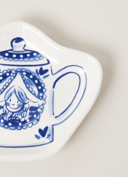 Blond Amsterdam Delfts Blauw theetipje 10 cm - detail wit
