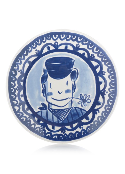 Blond Amsterdam Delfts Blond dinerbord 26 cm - voorkant donkerblauw
