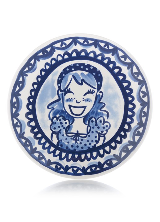 Blond Amsterdam Delfts Blond dinerbord 26 cm - voorkant blauw