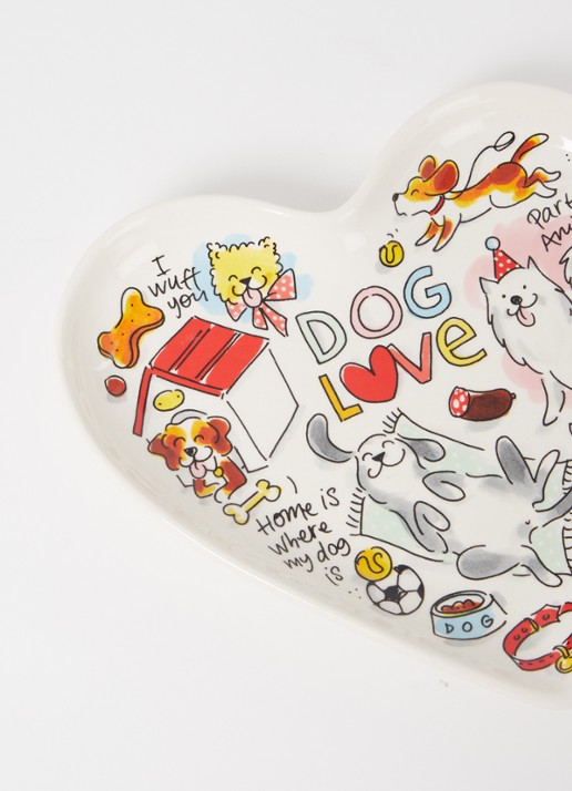 Blond Amsterdam Dog Love serveerschaal 22 cm - detail multicolor