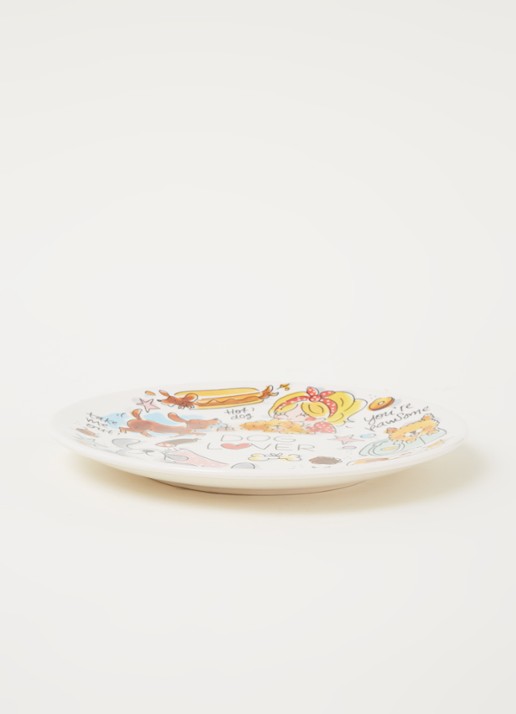 Blond Amsterdam Dog Lover ontbijtbord 22 cm - voorkant 3 multicolor