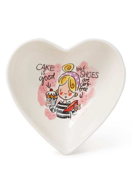 Blond Amsterdam Even Bijkletsen Heart kom 16,5 cm - voorkant wit